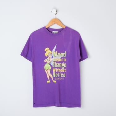 Vintage 90s Tinkerbell Mood Swings T-Shirt - disney, peter pan, nineties, purple - Men's L 