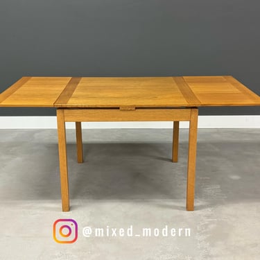 Danish Modern Oak Draw Leaf Dining Table by Ansager 