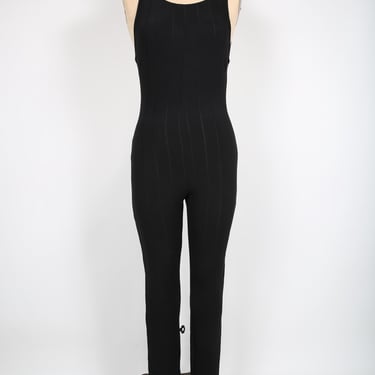 Vintage Black Stretch Jumpsuit  Bodysuit Streetwear 