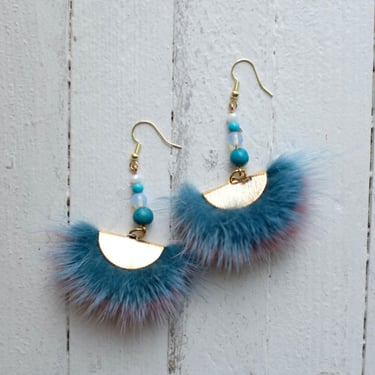 Pre-loved / CreeNative Mink Earrings / Turquoise