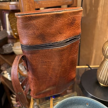 Vintage Italian travel bar set leather case