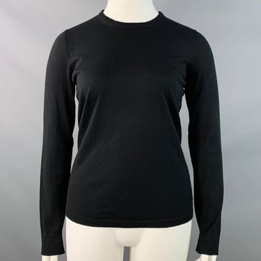 LORO PIANA Size 10 Black Cashmere Crew Neck Pullover