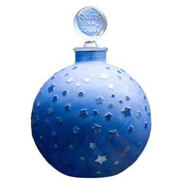 Rare Huge Lalique "Stars" Dans la Nuit Post-War Factice Perfume Bottle 