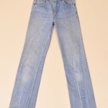 Light Wash Straight Leg Raw Hem Orange Tab Jeans By Levis, 27"