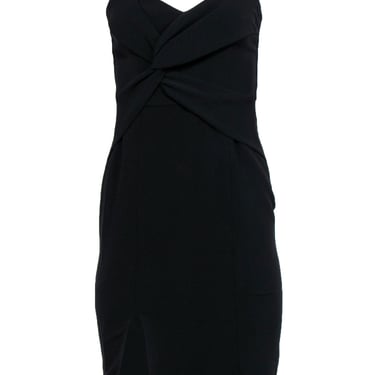 Parker - Black Twist Front Bodycon Dress w/ Beaded Sleeves Sz 0