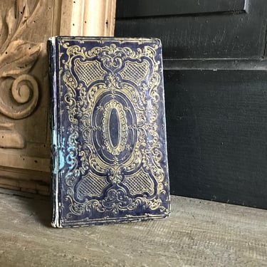 1846 French Antiquarian Book, Gilded, Gilt Embossed, Decorative Display 