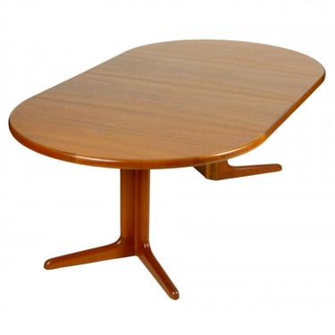Danish Split Pedestal Dining Table with Two Leaves