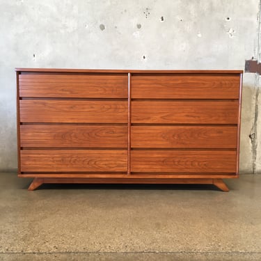 Solid Wood 8 Drawer Mid Century Dresser