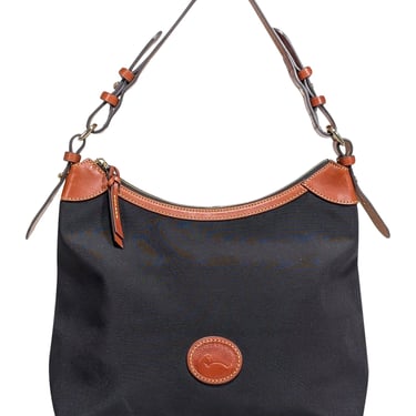 Dooney &amp; Bourke - Black Canvas Shoulder Bag w/Leather Trims