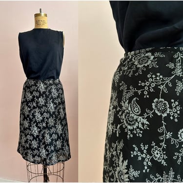 1990's Size 6 Black Slinky Skirt 