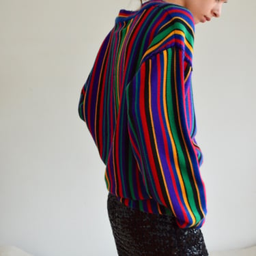 rainbow striped pullover vertical stripe summer sweater 