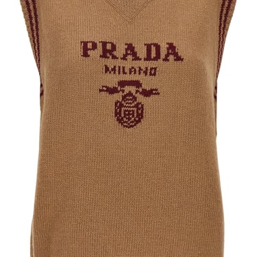 Prada Women Logo Intarsia Vest