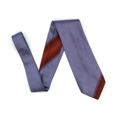 Vintage 1990s Romeo Gigli Necktie, Wide Silk Muted Purple and Red, Designer Tie Made in Italy, Vintage Mens Furnishings 