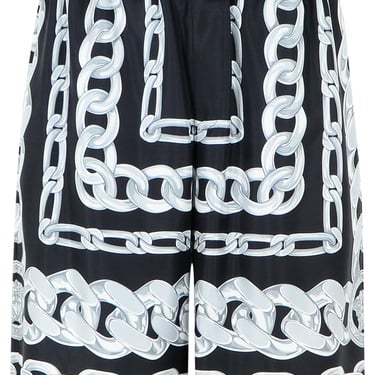 Versace 'Chains' Black Silk Bermuda Shorts Men