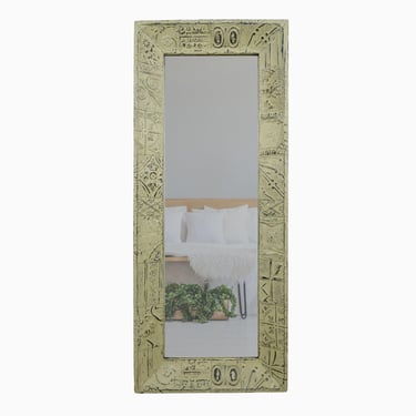 Antique White 3D Cove Tin Wall Dressing Mirror