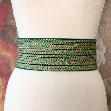 Emerald Gold Velvet Waist Belt