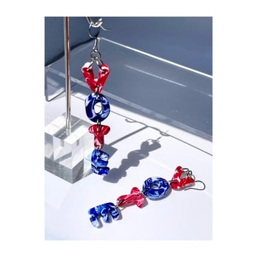 American Novelty 'Vote' Polymer Clay Dangle Earrings, Statement, Lightweight, Unique Jewelry, Handmade, Political, Hypoallergenic, Gift 