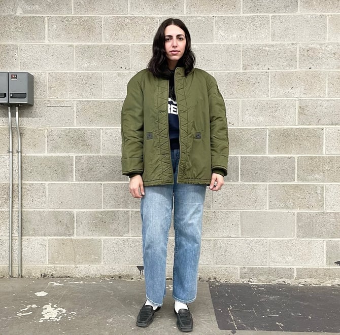 vintage green military jacket