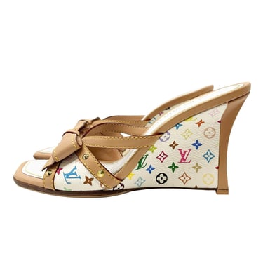 Louis Vuitton Monogram Multicolor Wedge Sandals