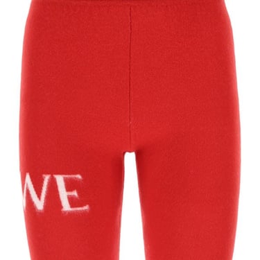 Loewe Woman Red Wool Blend Leggings