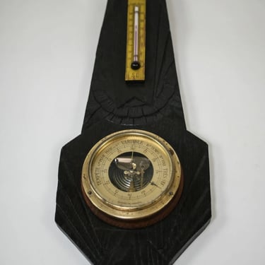 Antique art deco French aneroid barometer  scientific