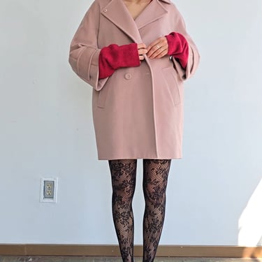 Les Copains Blush Cashmere Blend Coat (L)