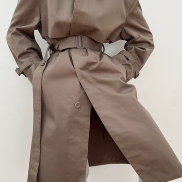 Vintage Taupe Five Button Trench Coat