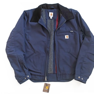 Carhartt jacket / blanket lined jacket / Y2K Carhartt Detroit Jacket blanket lined navy duck canvas jacket Medium 