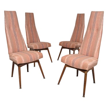 4 Adrian Pearsall for Craft Associates Highback Dining Chairs in Walnut 