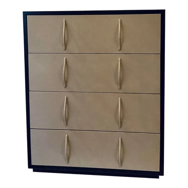 Arteriors Modern Taupe Leather Portia Chest of Drawers