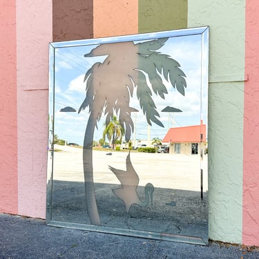 Large Heron and Palm Mirror
