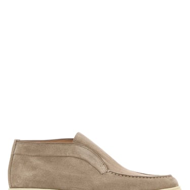 Santoni Women Dove Grey Suede Ankle Boots