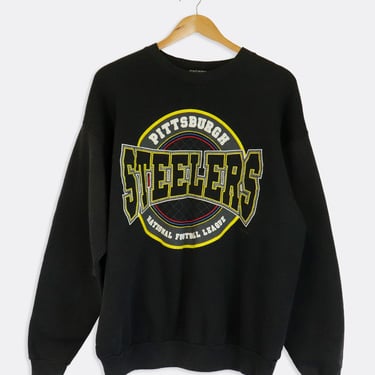 Vintage NFL Pittsburgh Steelers Vinyl Logo Sweatshirt Sz XL