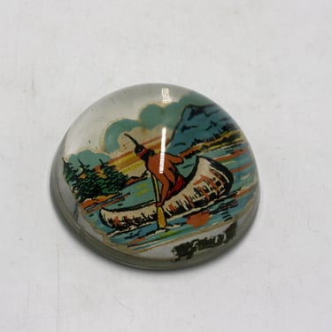 vintage Paper Weight Native American Souvenir of Grand Marais MN 
