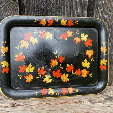 Vintage Fall Tray — Fall Tray — Fall Leave Tray — Tray for Fall — Decorative Fall Tray — Decorative Tray — Vintage Fall Tray — Leaf Tray 