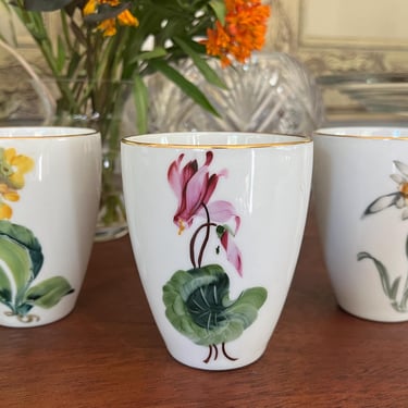 Vintage Bavaria Porcelain Flower Cup Trio 