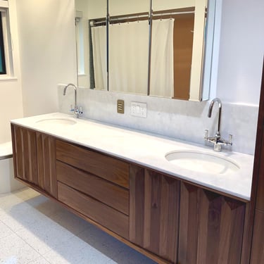 Brutalist Style Double Sink Vanity 