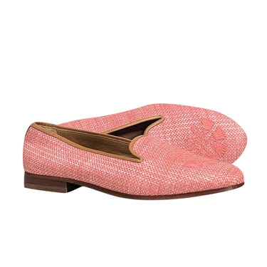 Stubbs & Wootton - Pink Woven Embroidered Toe Flats Sz 6.5