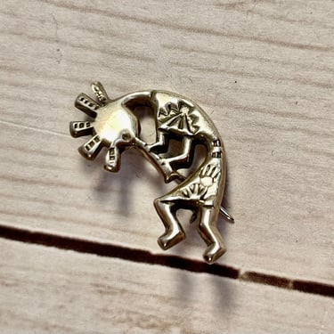 Native American Dancing Kokopelli Brooch or Pin Intricate Detailing Solid 925 Sterling Silver Signed Mint Condition Gift for Her Collectible 