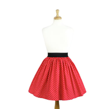 Dapper Day Disney Bound Minnie Mouse Red & White Polkadots A-line Elastic Skirt 