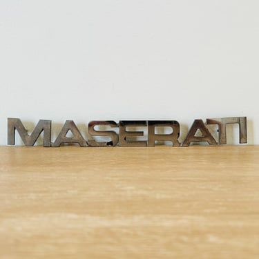 Vintage Original Automotive Parts 1980s Maserati Badge Emblem 