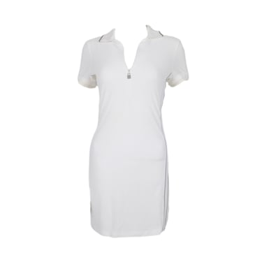 Chanel White Collared Logo Dress