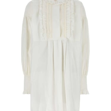 Valentino Garavani Women White Cotton Blend Dress