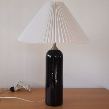 Vintage HOLMEGAARD Blown GLASS Table LAMP Black 22.5&amp;quot; High, Royal Copenhagen Michael Bang Skala Mid-Century Danish Modern eames knoll era 