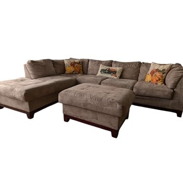 Light Brown 2pc Sectional w/ Ottoman