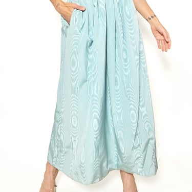 Vintage 1950's Sloat New York Sky Blue Maxi Silk Circle Skirt 