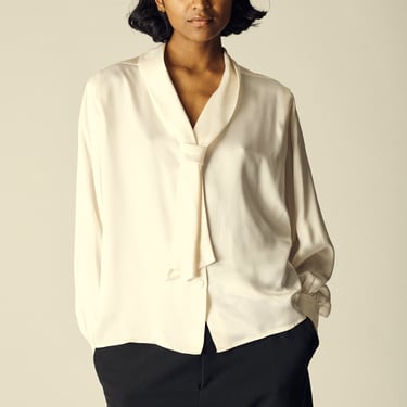 Ysl Silk Tie Neck Blouse