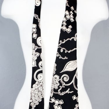 30's ART DECO Black & White Necktie Tie Vintage 1930's Mens Suit Neck Tie 1940's 