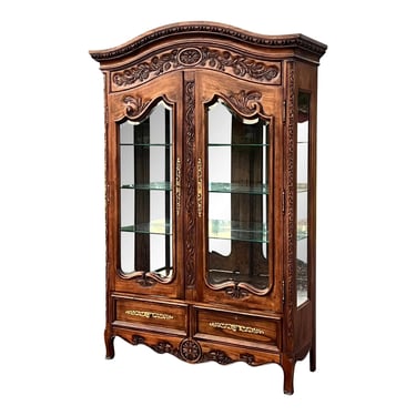 Hekman Furniture Carved French Country Display Cabinet 