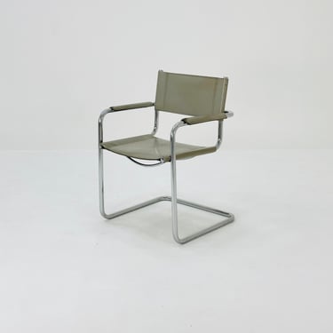 Bauhaus armchair model s34 Centro Studi gray leather by Mart Stam & Marcel Breuer, 1980s 